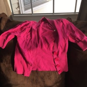 Cropped mid sleeve pink cardigan